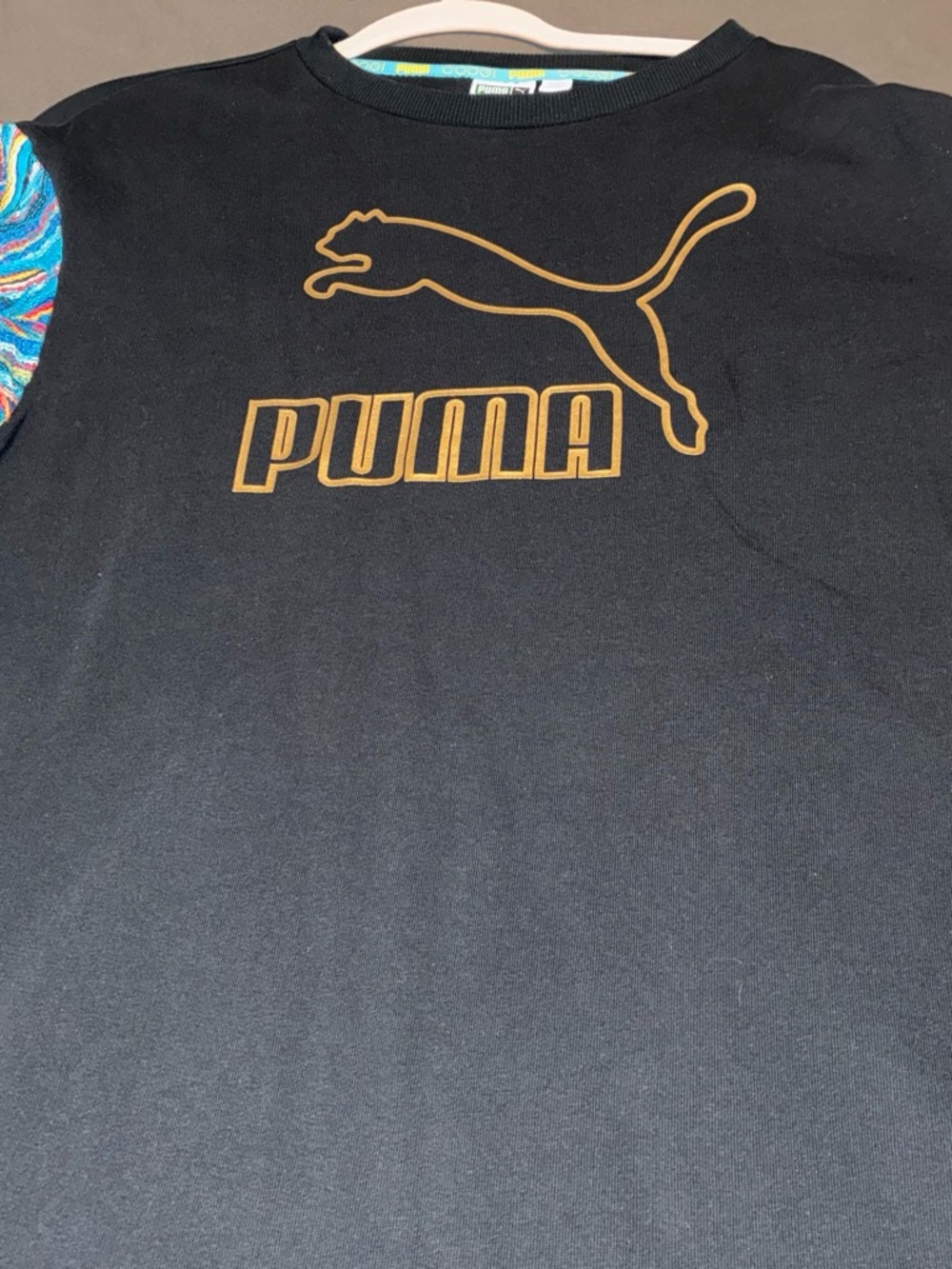 Puma Black Long Sleeve Coogi Dress with Gold Logo